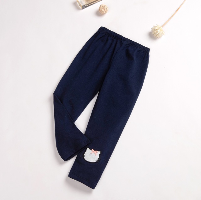 Quần legging thu đông cotton bé gái