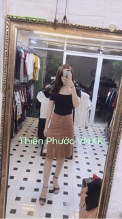 [Hàng VNXK] Chân váy bò dáng dài VNXK [Ảnh thật]