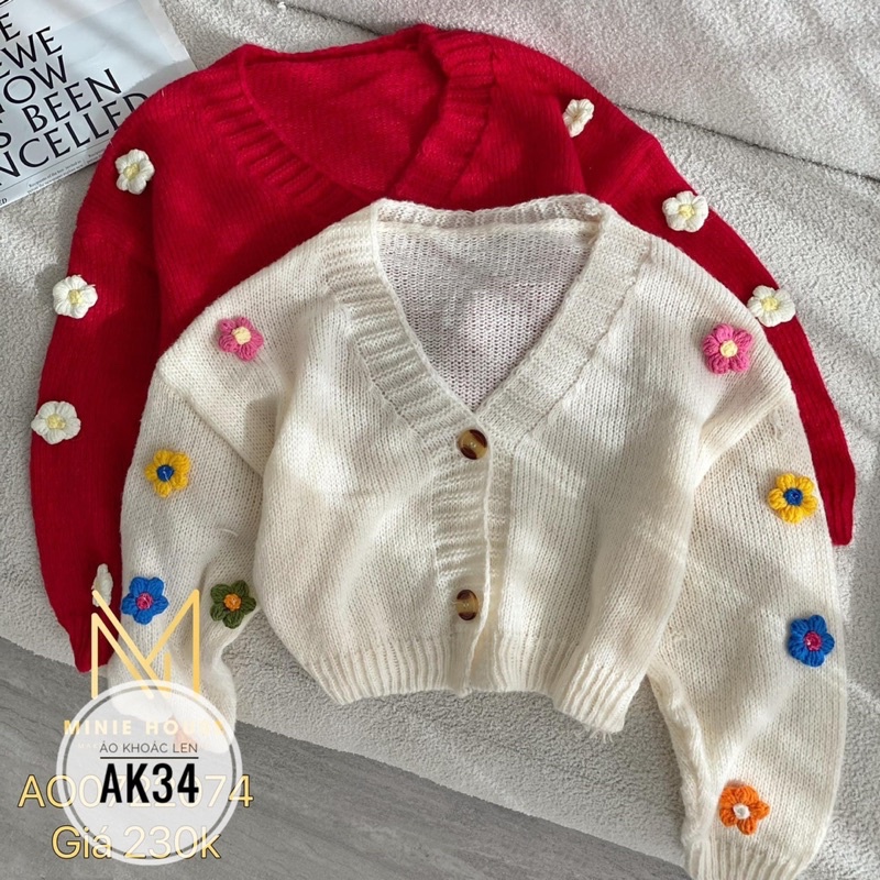 Bigsize Áo khoác len đính hoa AK34