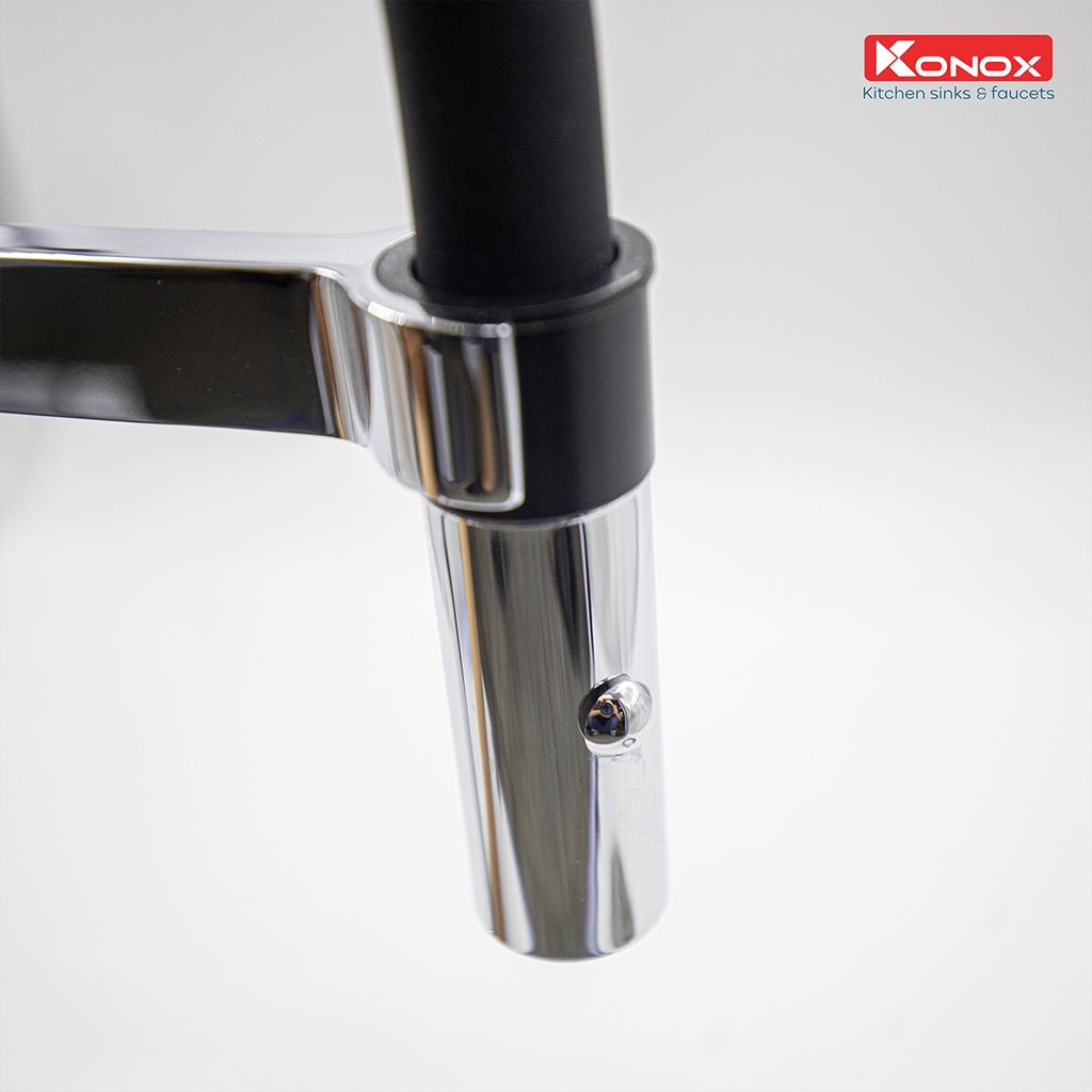 Vòi rửa bát cần mềm KONOX Bian, bề mặt xử lý mạ PVD Chrome 5 lớp, lõi hợp kim đồng 61% tiêu chuẩn Châu Âu CW617N