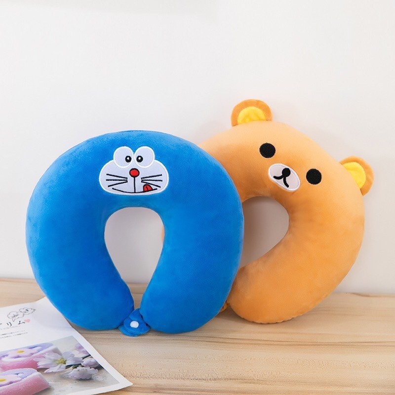 Gối kê cổ chữ U hình thú dễ thương size 30cm cao cấp mềm mịn đàn hồi chống đau mỏi vai gáy