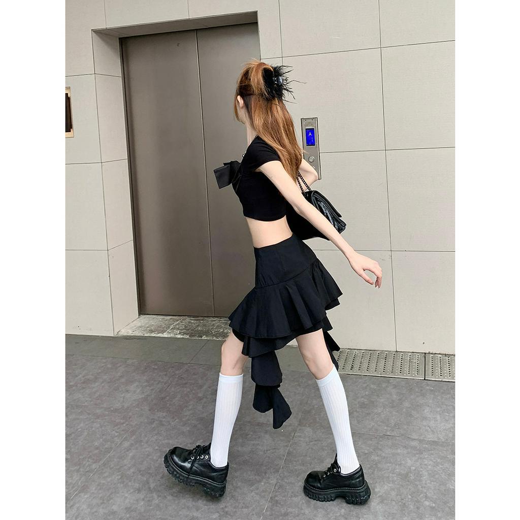 Chân Váy Ngắn Tầng Dáng Ôm Màu Sắc Đơn Giản Thời Trang Cho Nữ