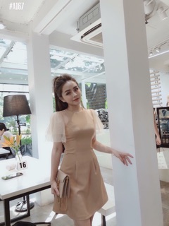 Đầm Xoè Phối Lưới