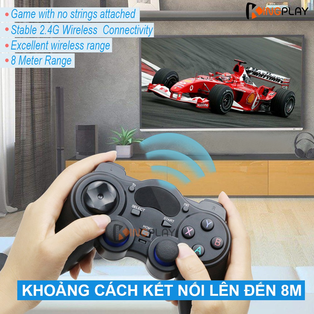 Tay cầm chơi game PC Laptop, PS3, Điện Thoại, TV Android Box - Tay cầm không dây 850 USB Wifi 2.4G - Full skill Fo4, Pes