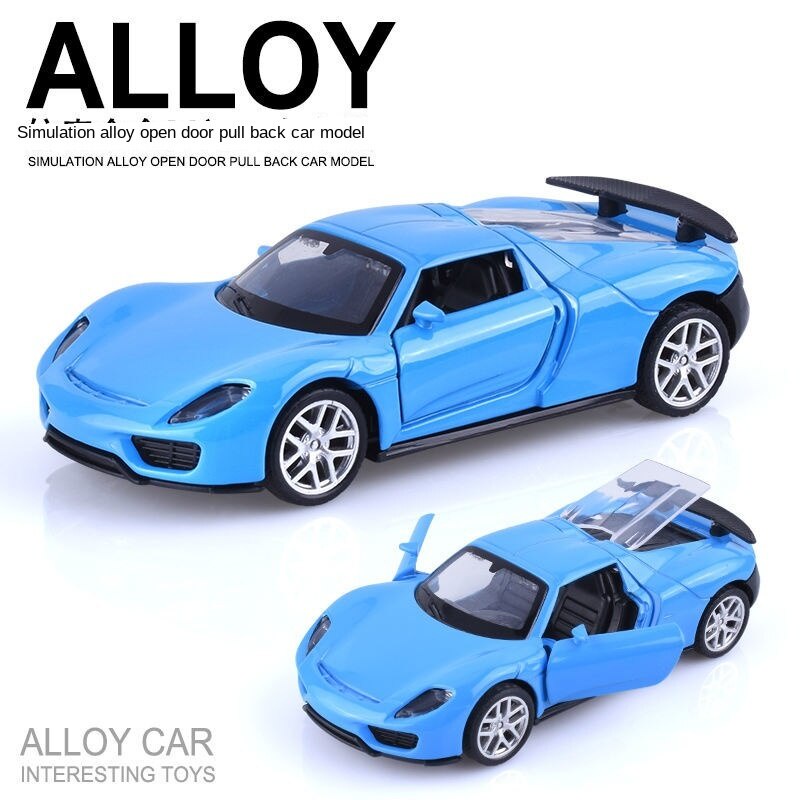 Lamborghini Sports Car Ferrari Alloy Car Model Pull Back Car Three-Door Simulation Boy Toy Decoration