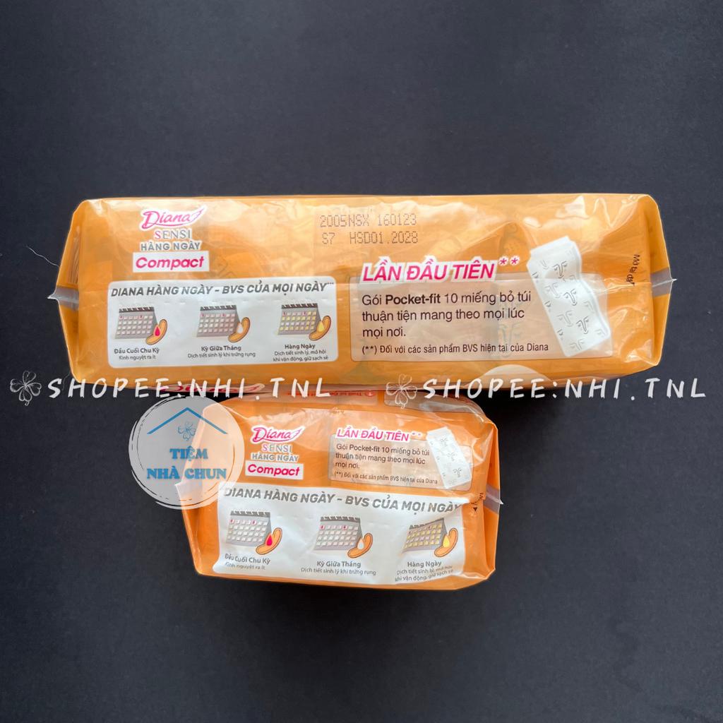 - Gói 20 Miếng/ Gói 40 Miếng 15.5cm - Băng Vệ Sinh Hàng Ngày Diana Sensi Compact  - NHI.TNL