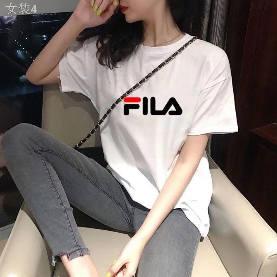 ✚☇♚Các cặp nam nữ cùng kiểu áo thun cotton rộng tay ngắn học sinh giản dị nửa- sơ mi đáy triều thương hiệu