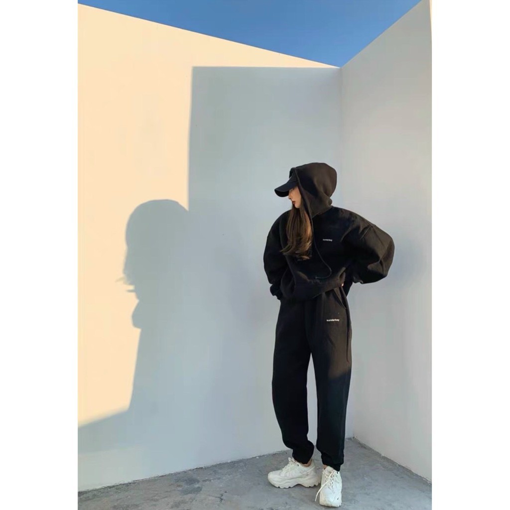 Set áo hoodie và quần, áo hoodie nữ form rộng có mũ Xinh xắn Chất thun dày dặn mặc bao ấm hàng cao cấp Tây Thi Shop | BigBuy360 - bigbuy360.vn