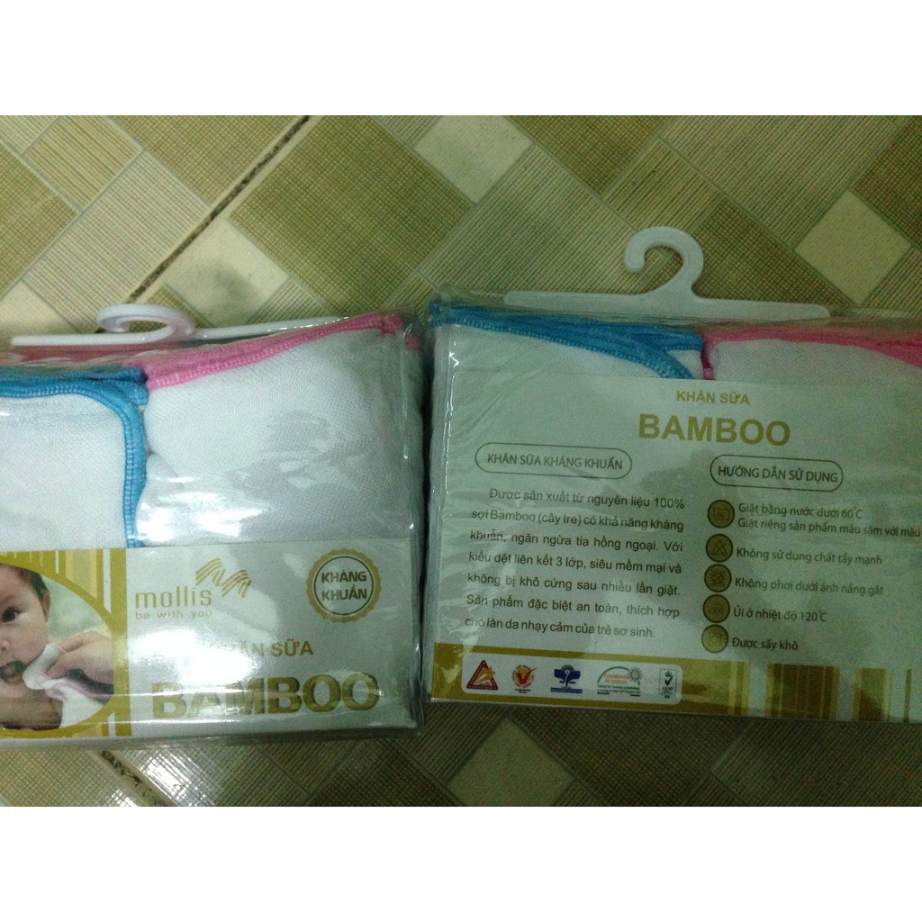 Khăn Sữa BamBoo ( Khăn BamBoo còn gọi là khăn sợi tre, kháng khuẩn )(1 túi là 20 cái = 209k)