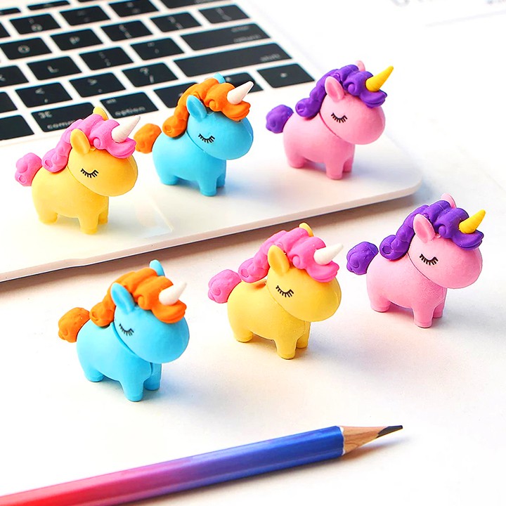 Gôm tẩy hình Unicorn đủ màu sắc sáng tạo chất cao su mềm tẩy sạch giúp bé hứng thú hơn với những giờ học BBShine – H034