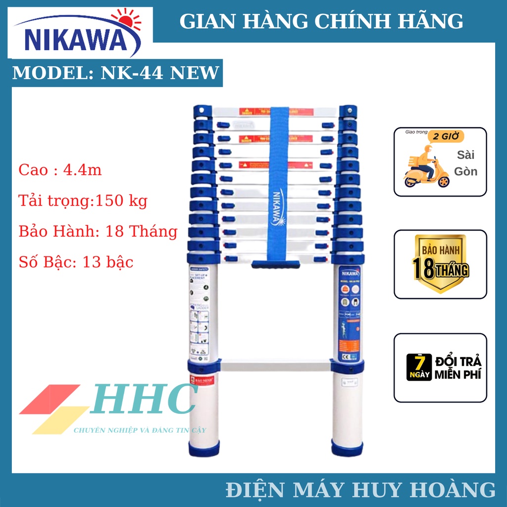 Thang nhôm rút gọn, Thang nhôm rút đơn Nk-44 New, NK-44 Pro model 2021