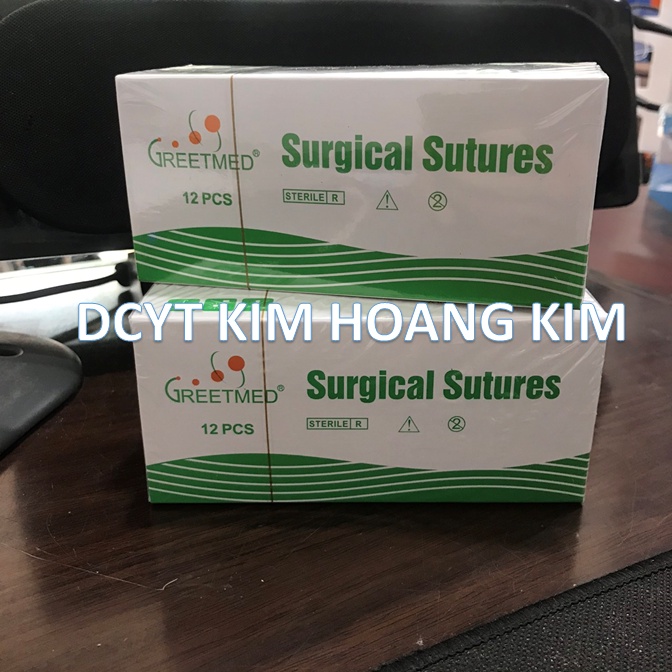 Chỉ phẫu thuật GREETMED CHROMIC tự tiêu kích thước 3/0 (Hộp 12 tép)