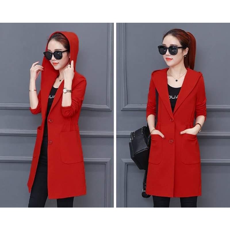 ÁO KHOÁC NÓN FORM DÀI THUN DA CÁ