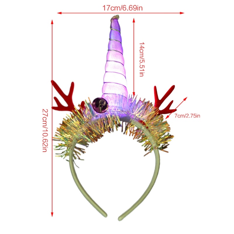 Băng Đô Cài Tóc Hình Sừng Tuần Lộc Giáng Sinh
