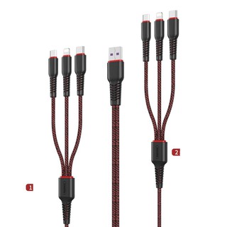 Cáp sạc Remax 6 in 1 RC-153 2 Cổng Type C, 2 Cổng Lightning, 2 Cổng MicroUSB