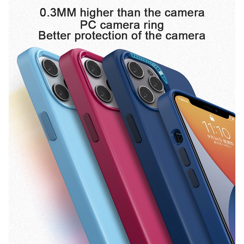 Ốp Điện Thoại Silicon Từ Tính Màu Trơn Cho IPhone 12 13 Pro Max