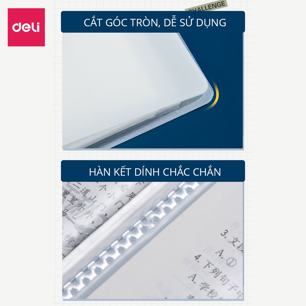 File lá học sinh khổ A4 Deli - 30/40 lá - Chất liệu nhựa PP cao cấp họa tiết phi hành gia độc đáo xinh xắn - 72665/72666