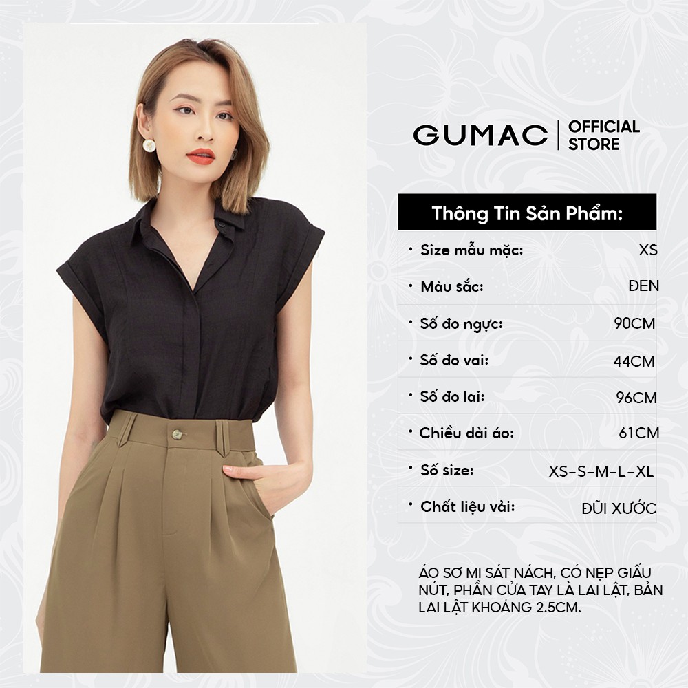 [Mã WABRGUSBD2 giảm 10% tối đa 50k đơn từ 250k] Áo kiểu nữ sách nách GUMAC from rộng công sở AB578 | BigBuy360 - bigbuy360.vn