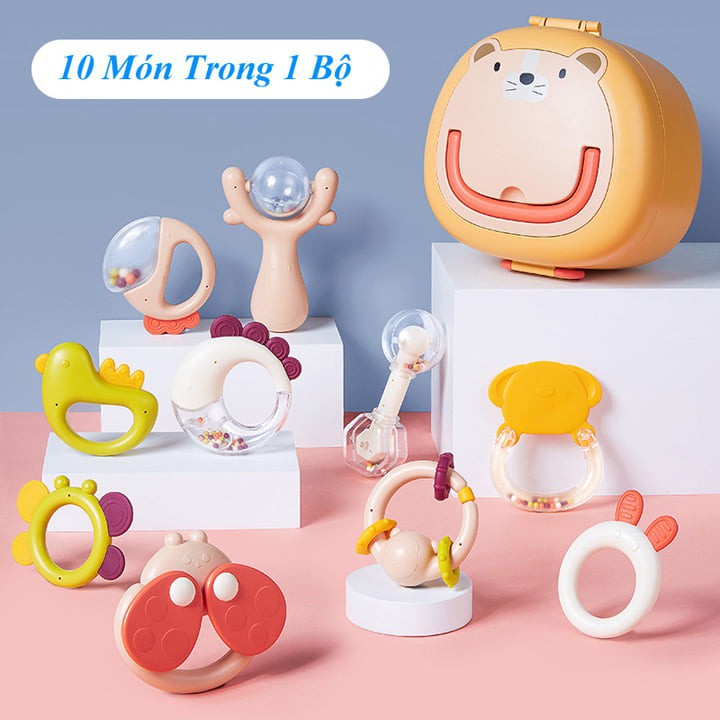 BỘ ĐỒ CHƠI GẶM NƯỚU - XÚC XẮC 10 CHI TIẾT DUMOON CHO BÉ 💖FREESHIP💖 không có mùi nhựa, tiệt trùng ở nhiệt độ cao