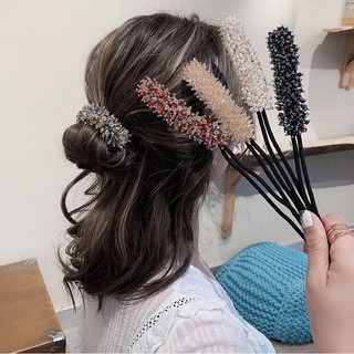 Dụng cụ kẹp búi tóc,  thanh quấn tóc dẻo củ tỏi thông minh , kẹp tóc chuỗi hạt  hot trend hàn quốc - tiemmaimeo1987