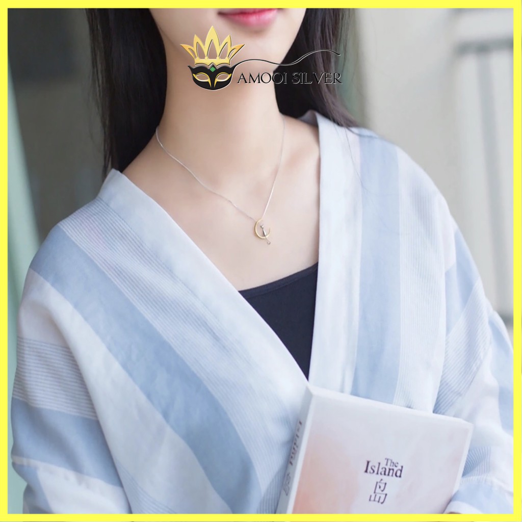 Dây chuyền bạc S925 mèo trông trăng - Amooi Silver AD20