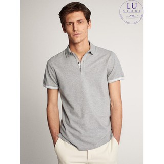 Áo Polo Massimo Dutti Heathered cotton