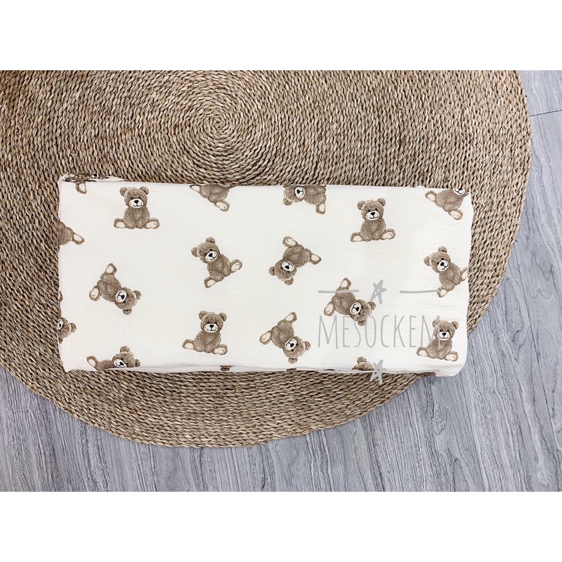 Quây cũi cho bé, bộ quây cũi xô muslin organic mềm mịn cho bé (có thể tháo vỏ)