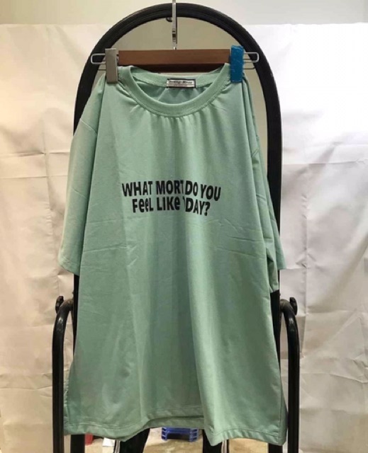 Áo thun nữ tay lỡ xanh mint in chữ unisex size m,l 45kg - 70kg DTL | BigBuy360 - bigbuy360.vn