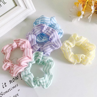 Scrunchies cột tóc buộc tóc tone pastel sọc