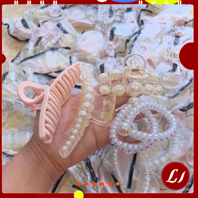 Sét 5 Món Kẹp Tóc Dây Buộc Cao Cấp siêu tiện lợi - labi
