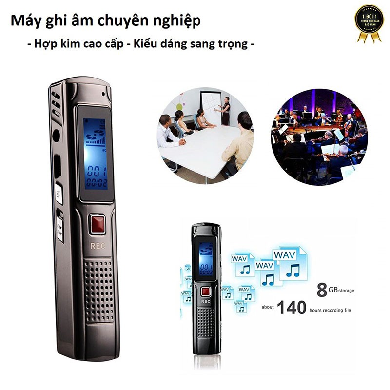 Máy ghi âm mini chuyên nghiệp bộ nhớ trong 8GB