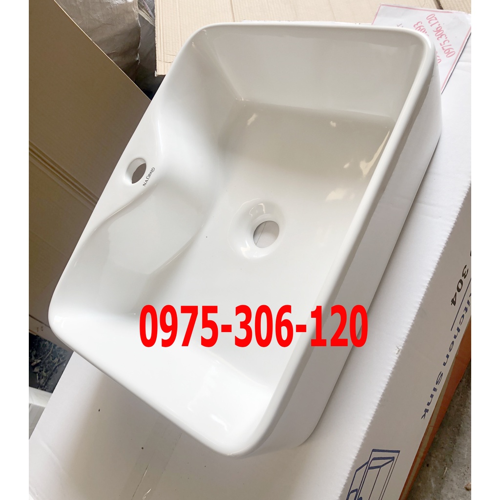 Chậu rửa mặt lavabo Đặt Bàn Đá 8816NA thương hiệu NA.GRAND, men NANO trắng sáng chống ố chống bám bẩn