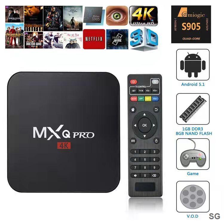 Đầu TV box Thông Minh HD 4K MXQ Pro 2.4G 8GB / 128ggb WiFi Android 10.1 KèM Phụ KiệN
