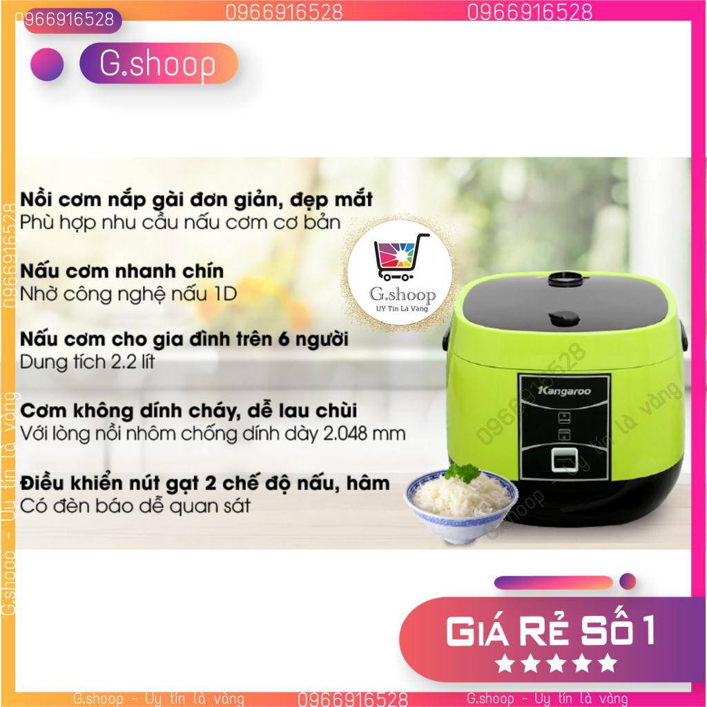 Tặng Kèm muôi xới cơm Nồi cơm Điện Quai xách Kangaroo KG22R1 2,2 lít | BigBuy360 - bigbuy360.vn