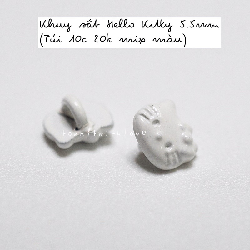 Khuy sắt hình Hello Kitty size 5.5mm (túi 10c 20k mix màu)