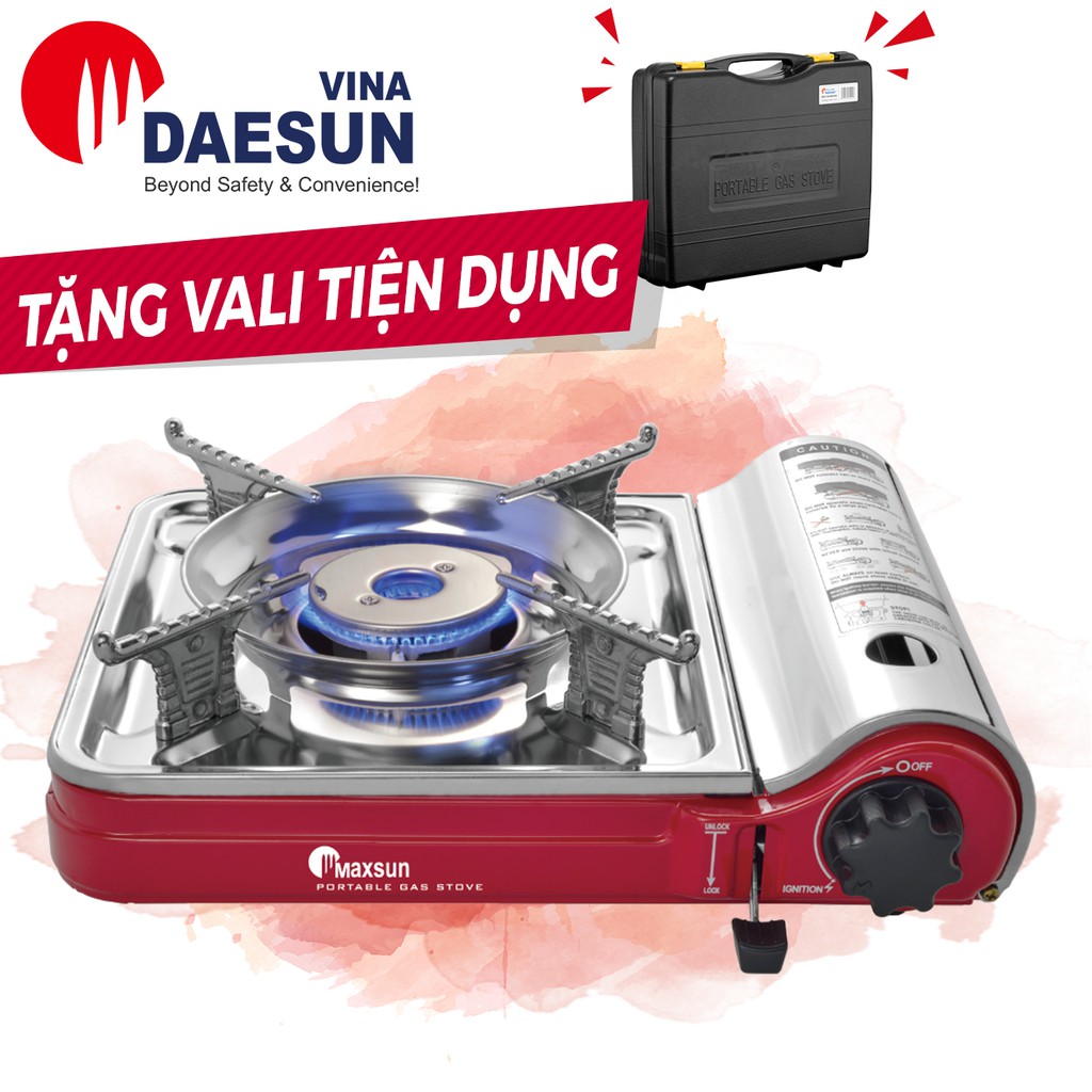 Bếp Ga Mini Đầu Đốt 2 Vòng Lửa, Inox Chống Rỉ MS-7000DFS - Công Suất 2200W | Bảo Hành 12 Tháng | Hàng Chính Hãng