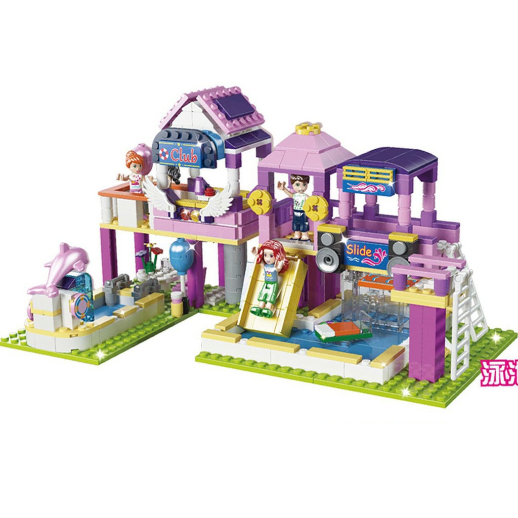 Lắp ráp xếp hình 5586: Khu vui chơi cầu trượt và bể bơi 484 chi tiết