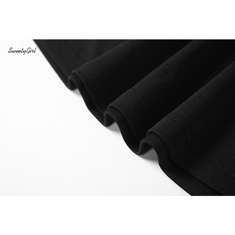 Đầm Mini Tay Ngắn Cổ Chữ V Màu Đen Trơn Thời Trang 2022 Quyến Rũ Cho Nữ