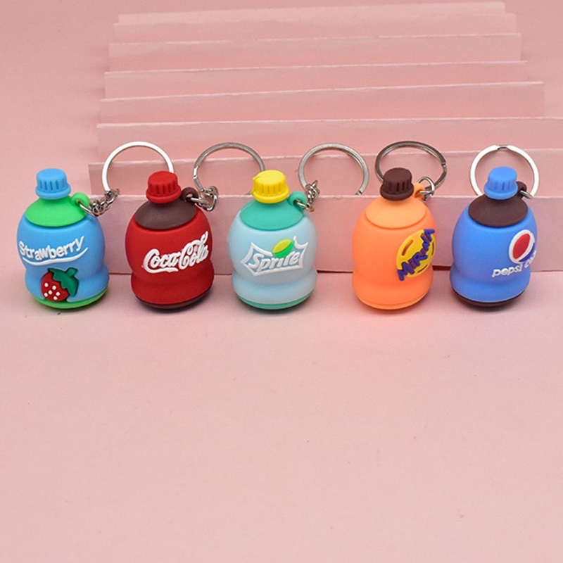 Móc Khoá Hình Chai Nước Ngọt Đáng Yêu - Cô Ca, Pepsi, Rio, Sprite