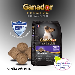 Hạt Ganador vị sữa và DHA dành cho chó con_túi 400gr