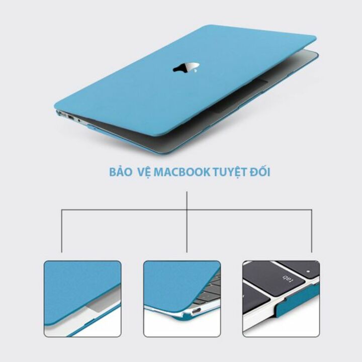 Combo Case, ốp kèm phủ phím Macbook đủ dòng Màu Xanh Pastel - Nhựa ABS cao cấp chống va chạm