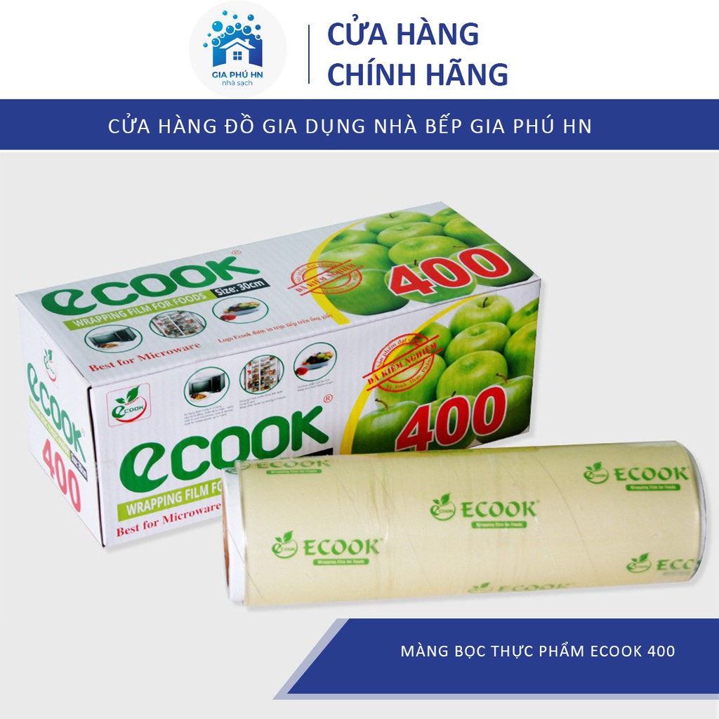 Màng bọc thực phẩm Ecook 400 🍓Cam Kết Chất Lượng 🍓Màng Bọc Thực Phẩm An Toàn Ecook 400 ( K400 ) (lớn 30cm x 400m)