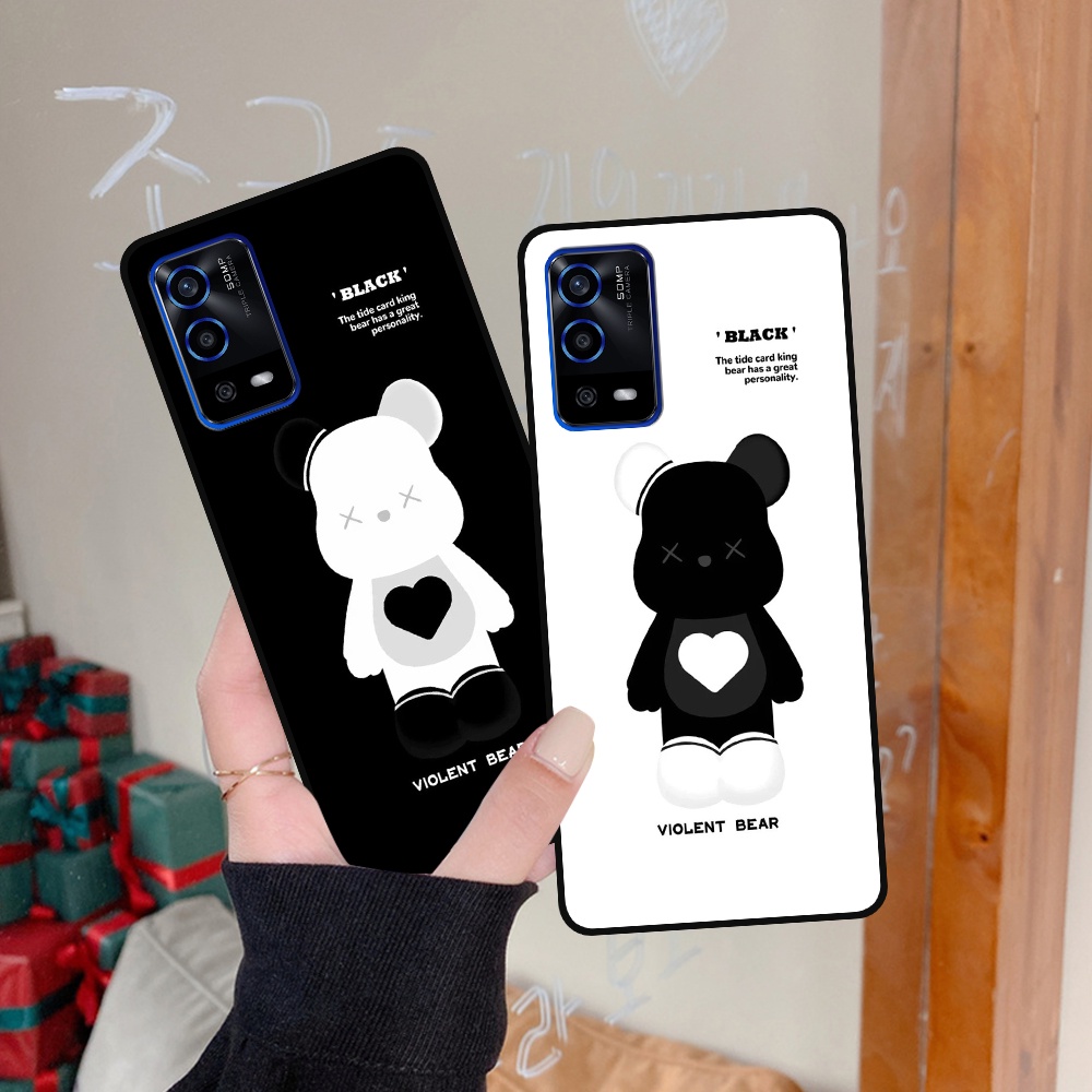 Ốp Oppo A55 in hình họa tiết Mountain, Be@rbrick dễ thương (T13 - T18)