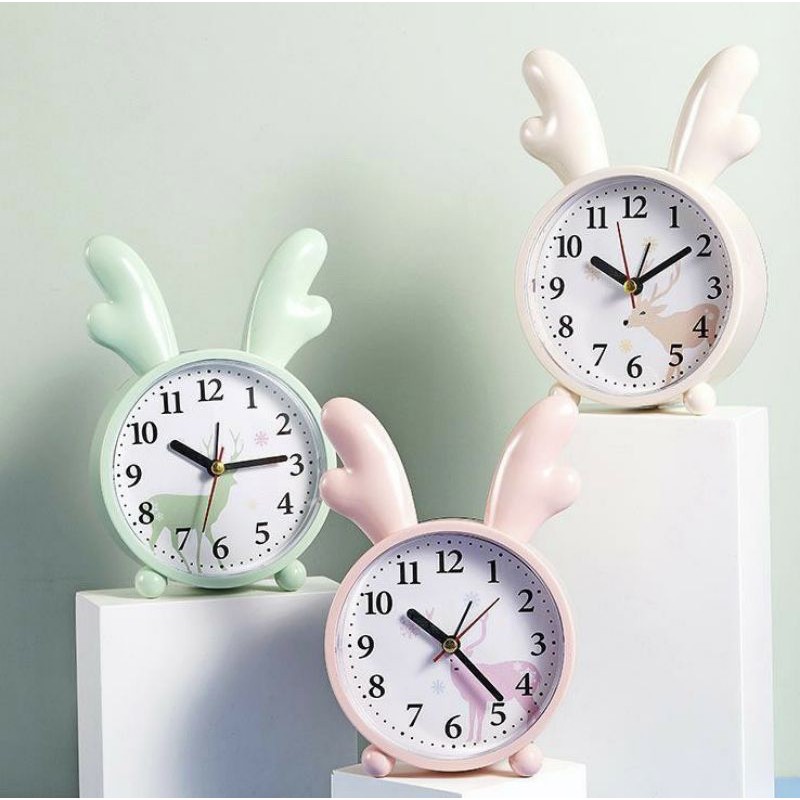 [Mã 151LSSALE giảm 10k đơn 50k] Đồng Hồ Báo Thức Tai Thỏ Tai Tuần Lộc Siêu Yêu