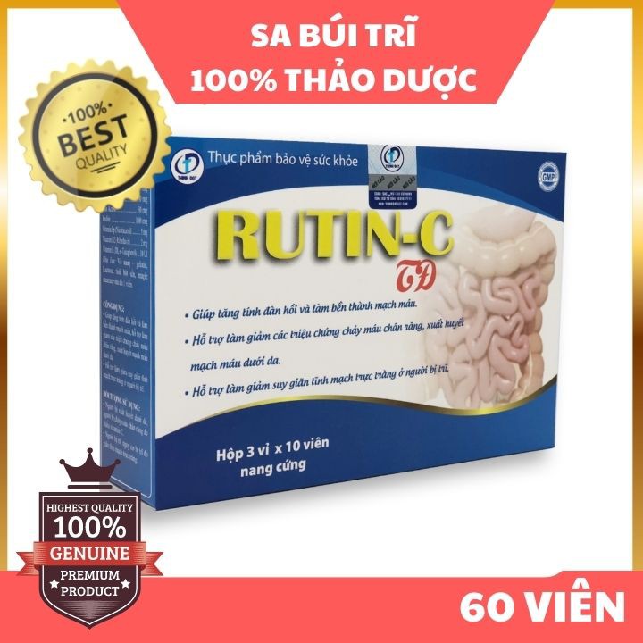 Rutin C - Rutin C - Hỗ trợ làm giảm suy giãn tĩnh mạch trực tràng ở người bị trĩ, sa búi trĩ (Hộp 30 viên)