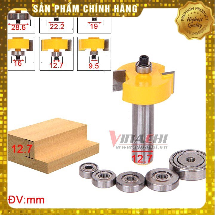 MŨI CUỐC 2 CÁNH BI VÀNG CỐT 12.7 - 1 MŨI