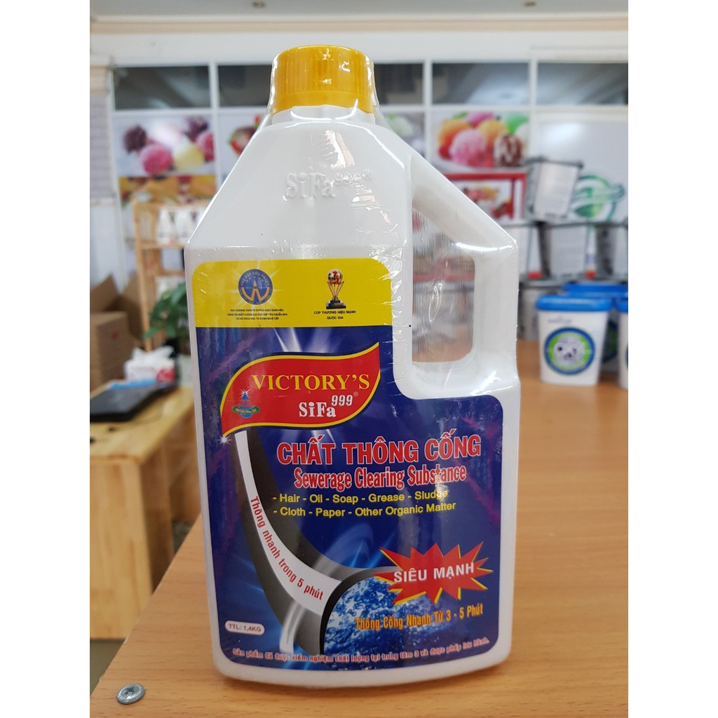 Chai Thông Bồn Cầu Cống Cực Mạnh 1400ml – chất chống tắc nghẽn cấp tốc