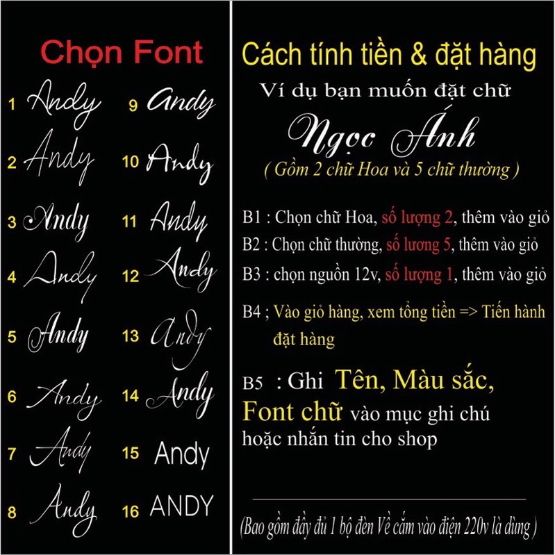 Đèn led neon theo tên - Deco Đèn chữ theo yêu cầù