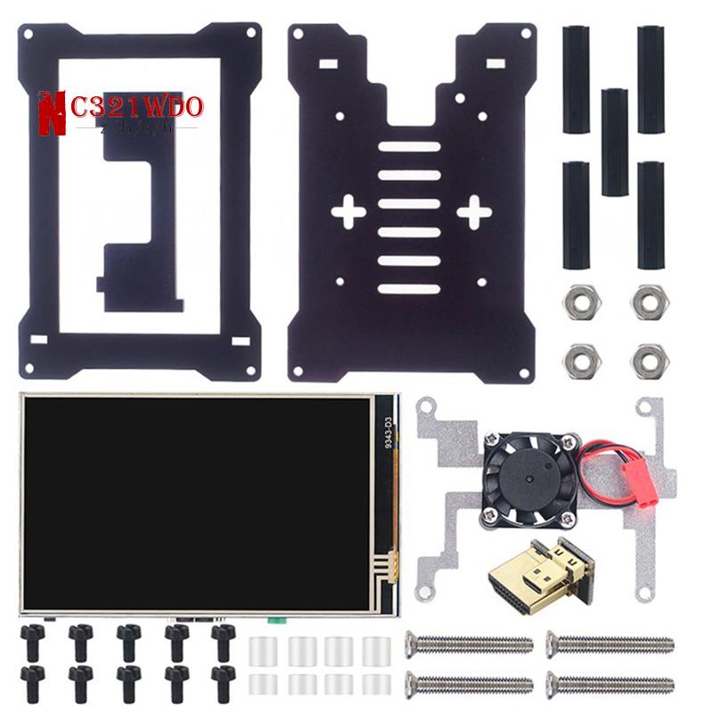 for Raspberry Pi 4 Touchscreen with Case & Fan, 4 Inch IPS Press Screen LCD Display, with Press Pen