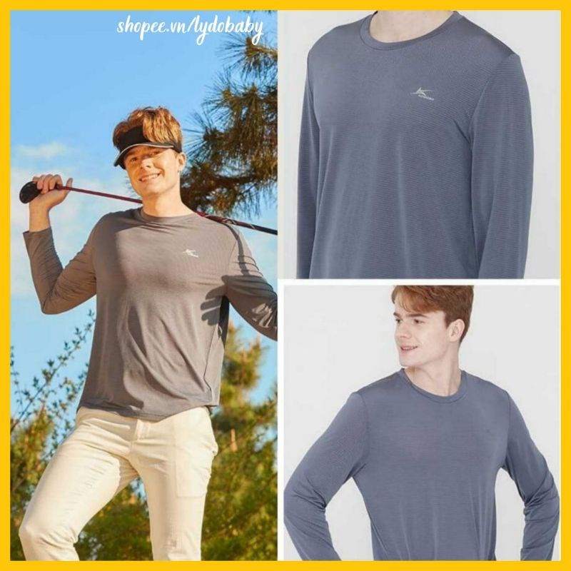 Áo thun nam dài tay xuất xịn Hàn Quốc dáng thể thao vải công nghệ siêu co giãn nhẹ cực mát